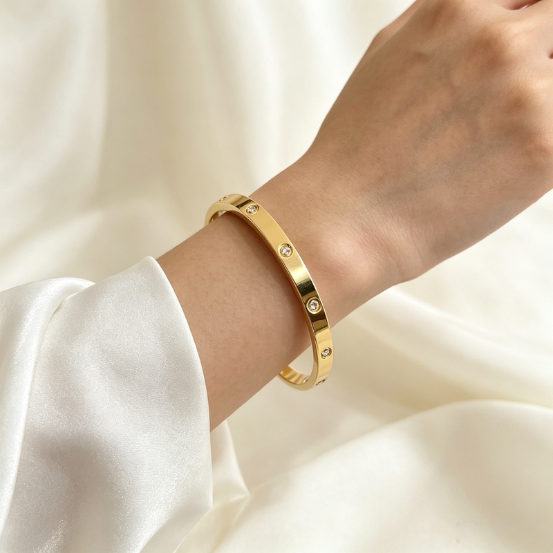 Light Luxury 925 Silver Plated with 18K Rose Gold Bracelet, Diamond-Encrusted Wide and Narrow Version Bracelets, Couple Bracelets, Gift for Girlfriend