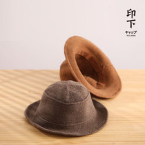 Hat female autumn and winter Korean version of Joker Japanese literary and art fisherman hat female casual solid color winter wool basin cap foldable