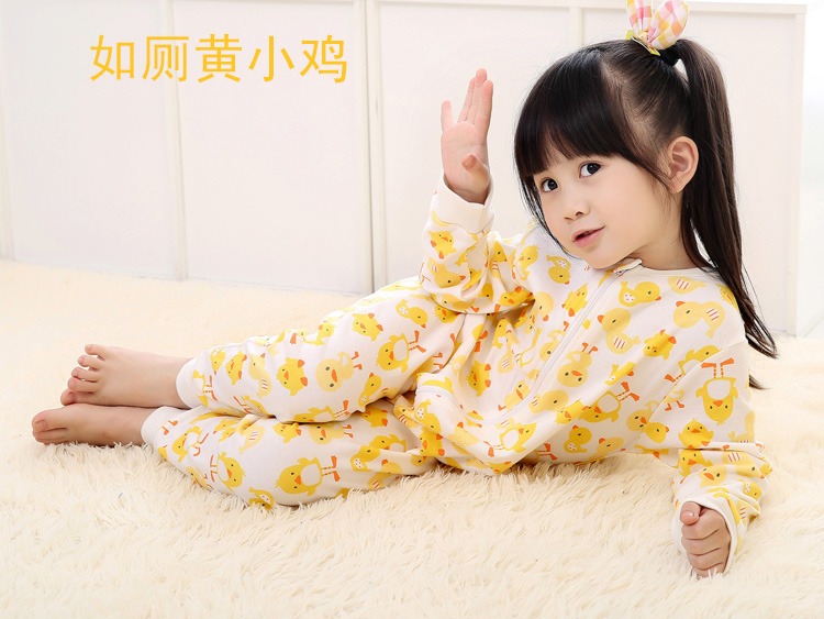 Cotton boy trẻ em trẻ em trẻ em đồ ngủ một mảnh 2 kích thước lớn dài tay dịch vụ tại nhà quần áo trẻ em lớn romper quần áo liền thân mùa hè