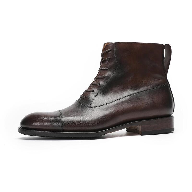 Handmade Goodyear Welted British Style Balmoral Oxford Short Boots
