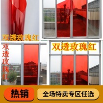 New glass film color decorative explosion-proof film film two-way transparent shopping mall residential windows red sticker oversized