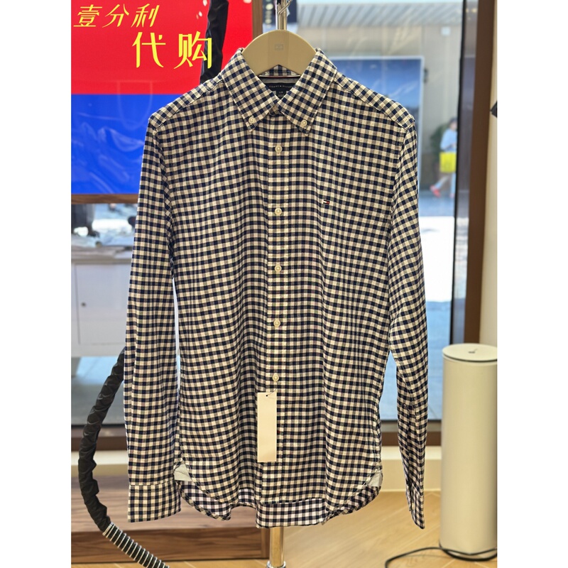 Tommy Hilfiger Men's Plaid Shirt 78Ja876 Tag Price 1390