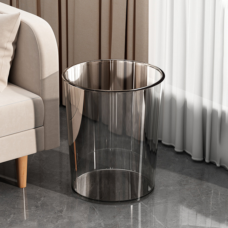 Youqin Light Luxury Transparent Trash Can for Home Use 2026 New Model for Bedroom, Bathroom, Living Room, Kitchen, Dormitory, Large Size Wastebasket