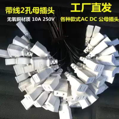 Two-pin 2-hole female plug outdoor waterproof box power plug monitoring conversion socket adapter power cord