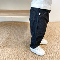 Черная джинсовая ткань с высокой талией черный