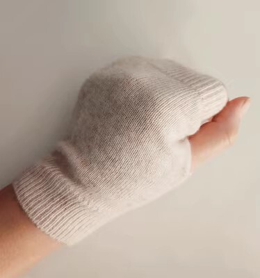 Cashmere Half-Finger Gloves for Men and Women, Short Style, Student Typing, Warm Wrist Protection, Wool Fingerless Gloves