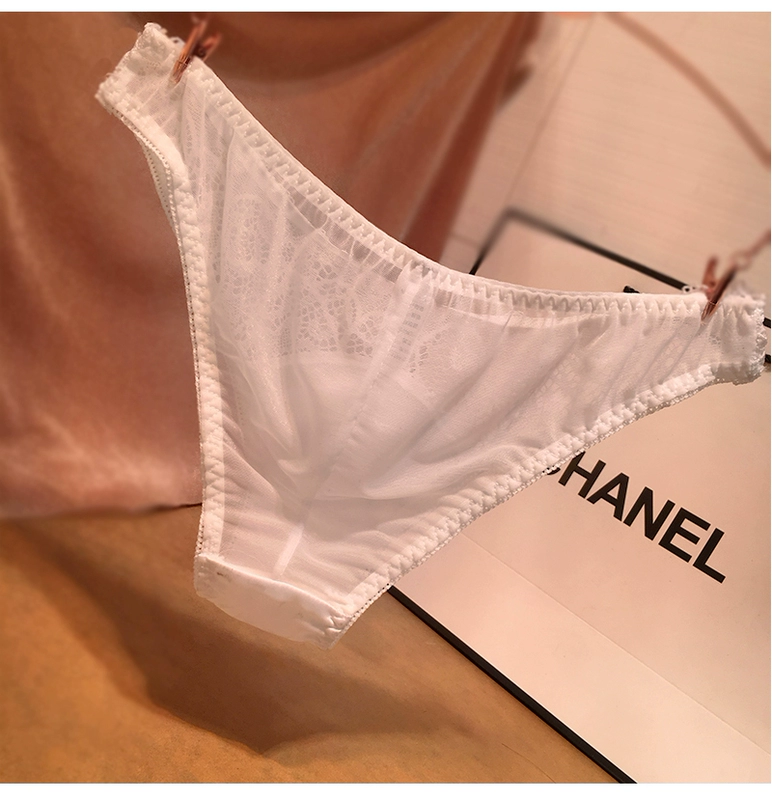 Châu âu và Hoa Kỳ mờ cám dỗ sexy thong T quần sexy ren ladies đồ lót thoải mái lụa mượt satin đồ lót phụ nữ quần lót