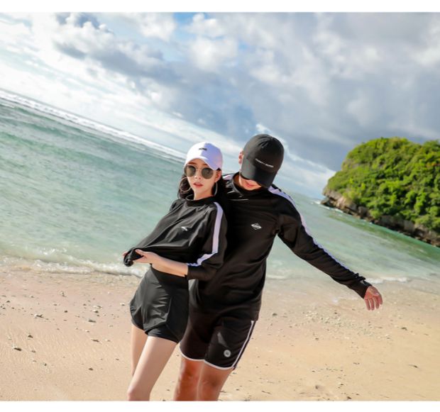 Bộ đồ lặn đôi nam nữ chia tay dài quần sứa quần áo snorkeling lướt bộ đồ bơi chống nắng nhanh khô Hàn Quốc - Vài đồ bơi đồ đôi nam nữ đi biển