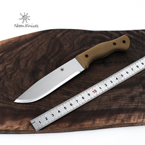 Noon Zhongzhi outdoor knife carbon steel 52100 Scandinavian blade thunder fat full keel extended BC camping survival knife straight knife