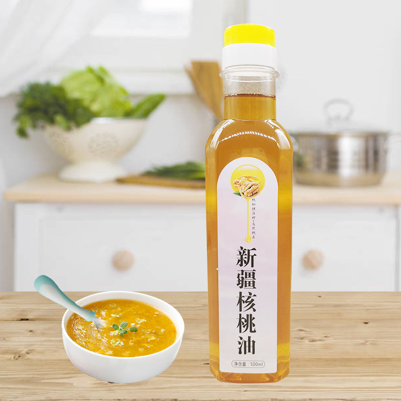 Xinjiang pure walnut oil 500ml low temperature squeezing children pregnant women edible oil Deputy food oil manufacturer straight for vegetable oil