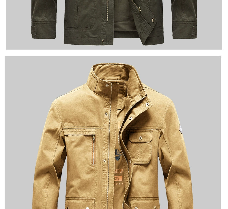 Áo khoác nam hàng hiệu JEEP mùa xuân và mùa thu nam là thương hiệu áo khoác cotton chiến trường độc quyền trung niên độc quyền Vipshop - Áo khoác