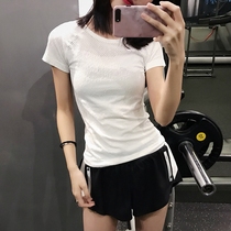  annerun quick-drying T-shirt womens sweatshirt short-sleeved tight net red slim fitness clothing yoga top running half sleeve