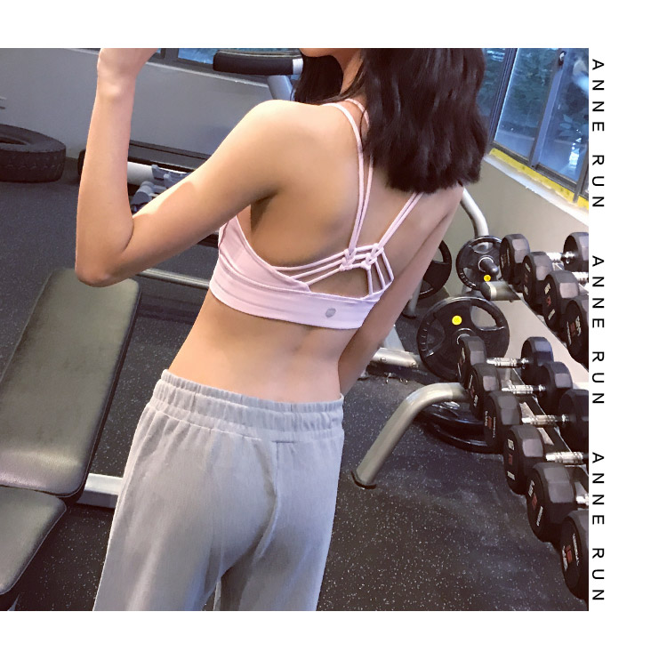 Anneun làm đẹp trở lại áo ngực yoga mà không có vành nhảy đồ lót chạy tập hợp áo ngực thể thao chống sốc áo thể thao áo bra tập yoga
