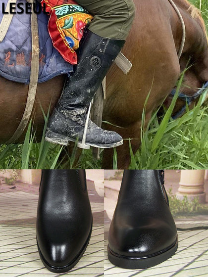 马靴子男高筒真皮牛皮阅仪仗队24年英伦秋冬季男长骑士皮靴尖头
