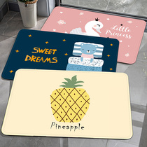 Cartoon entry door mat bedroom kitchen bathroom door absorbent foot Mat toilet non-slip mat