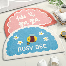 Cartoon semi-circular bathroom absorbent mat bathroom non-slip foot mat door mat toilet toilet door quick-drying mat