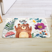 Cute bear children cartoon animal floor mat doormat entrance entrance hall kitchen strip non-slip absorbent foot mat
