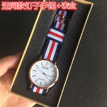 (Li Yifeng with the same)Korean fashion student watch womens watch Korean wild trend mens watch Canvas quartz watch