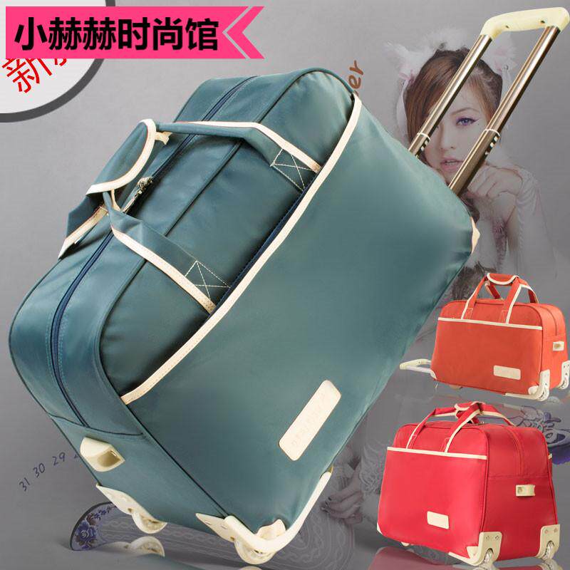 Large Capacity Canvas Oxford Cloth Waterproof Convenient Hand Pull Rod Luggage Travel Foldable Airplane Bag Soft Luggage Bag