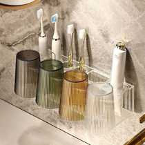 Light luxury tooth cup high-end set brushing cup couple mouth cup dental cylinder bathroom mouthwash cup wall-mounted sanitary