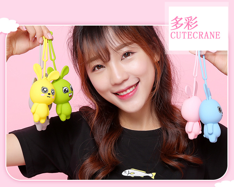 Bunny phim hoạt hình silicone túi chìa khóa nữ dễ thương nhỏ sáng tạo kéo kẹo màu túi keychain vật liệu mềm ví móc chìa khóa nữ