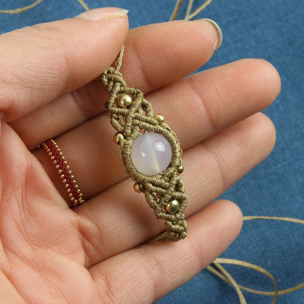 Miaozhu macrame sáp dây tự làm vòng tay vòng chân bện dây bện gói vật liệu để gửi hướng dẫn - Vòng chân vòng đeo chân nữ bằng vàng