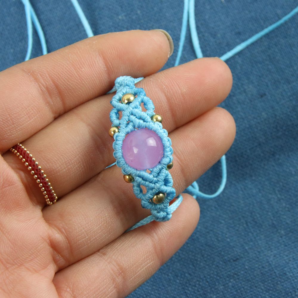 Miaozhu macrame sáp dây tự làm vòng tay vòng chân bện dây bện gói vật liệu để gửi hướng dẫn - Vòng chân vòng đeo chân nữ bằng vàng