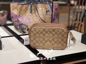 美国正品COACH/蔻驰女包经典马车标中号相机包双拉链单肩包斜挎包