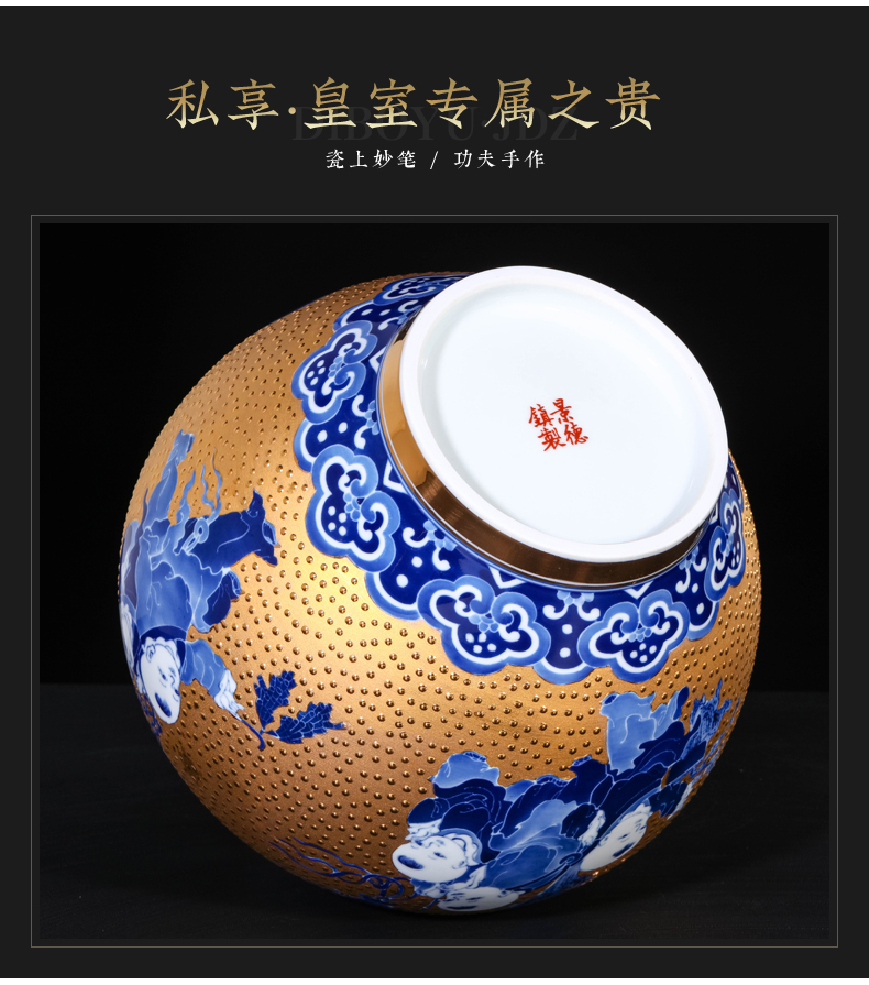 Jingdezhen ceramics Chinese hand - made with Jin Ying, play figure pomegranate bottles of the sitting room porch TV ark adornment furnishing articles