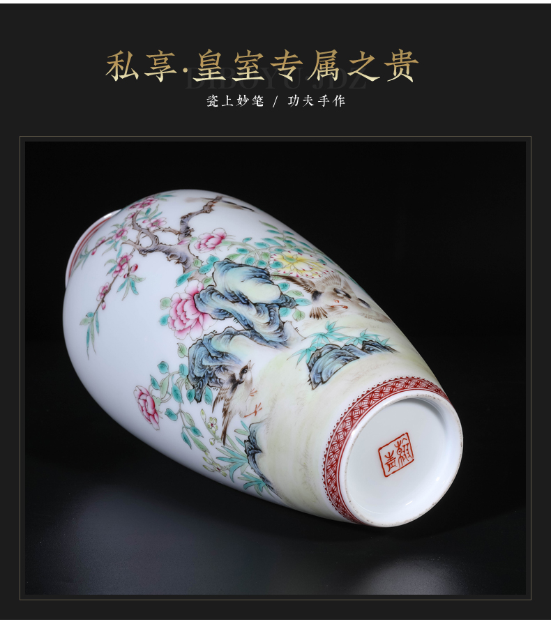 Jingdezhen ceramics antique hand - made pastel for bottles of Chinese style living room porch TV ark, rich ancient frame decorative furnishing articles