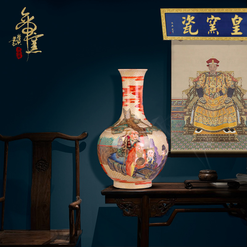 Jingdezhen ceramics imitation the qing qianlong hand - made wire inlay the eight immortals enamel vase of Chinese style living room porch place