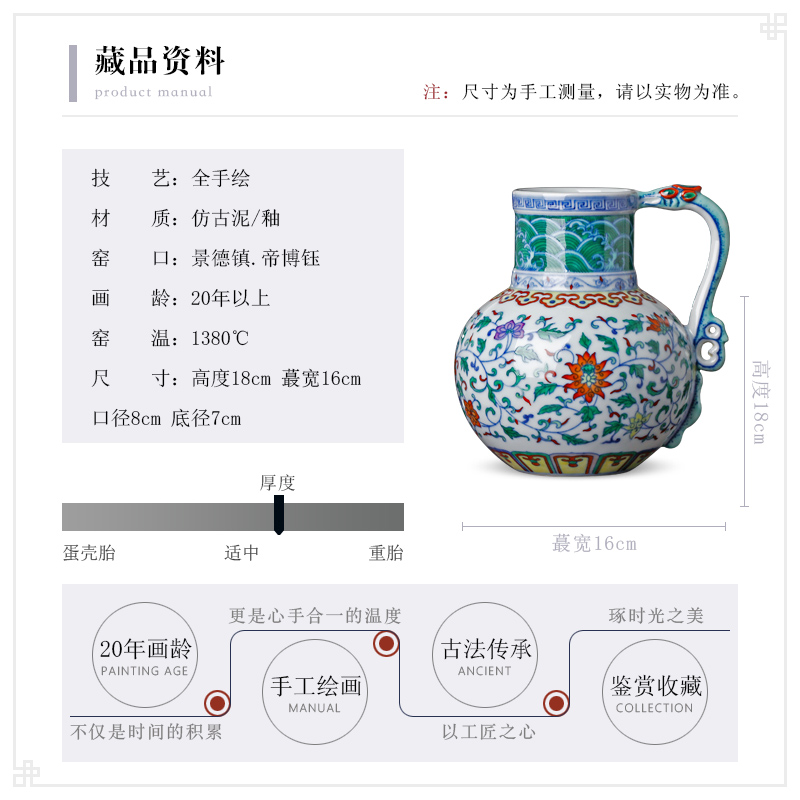 Blue and white color bucket hand - made antique vase jingdezhen ceramics furnishing articles furnishing articles of Chinese style flower watering the sitting room adornment