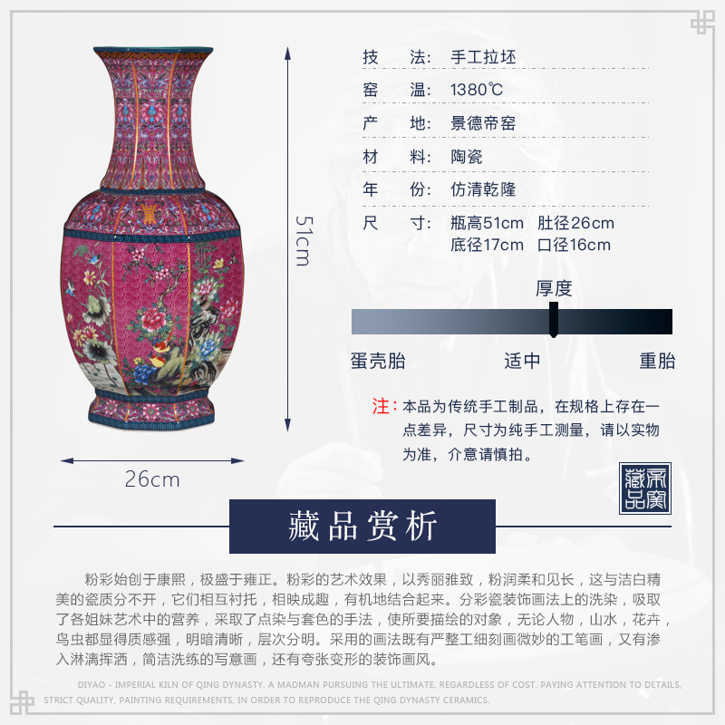 Archaize qianlong emperor up jingdezhen ceramics vase eight square bottle of powder enamel drama the qing decorative crafts