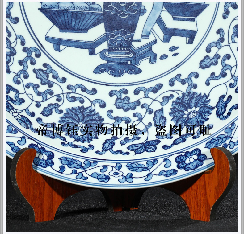 Antique hand - made porcelain of jingdezhen ceramics Antique hang dish hang dish hanging rich ancient frame of Chinese style household furnishing articles