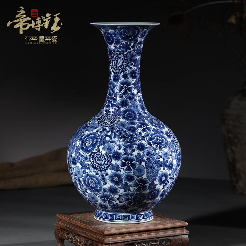 Antique hand - made porcelain of jingdezhen ceramics flower bottles of the sitting room of Chinese style household adornment furnishing articles
