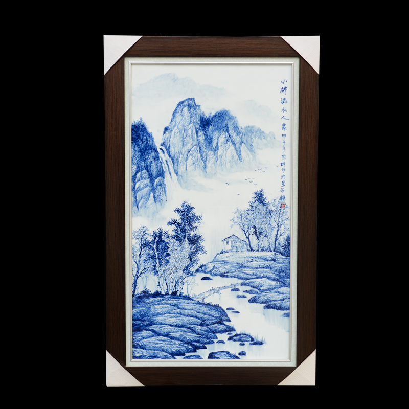 Jingdezhen ceramics hand - made Bridges the somebody else of blue and white porcelain porcelain masterpieces by famous writers partition painting the living room to the process
