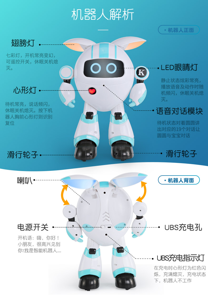 Điều khiển từ xa robot đồ chơi thông minh bằng giọng nói đối thoại điện xe điều khiển cho bé