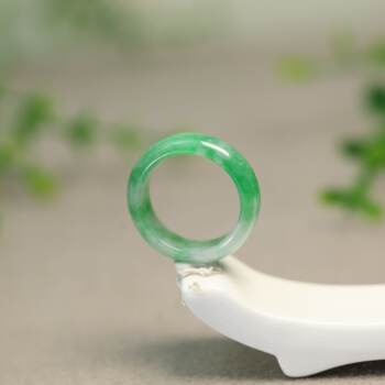 Waxy bottom floating green burmese natural grade a jadeite ring