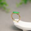 Ice full of green natural grade A jadeite shaped ring