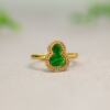Natural jade gourd ring live lucky female ring
