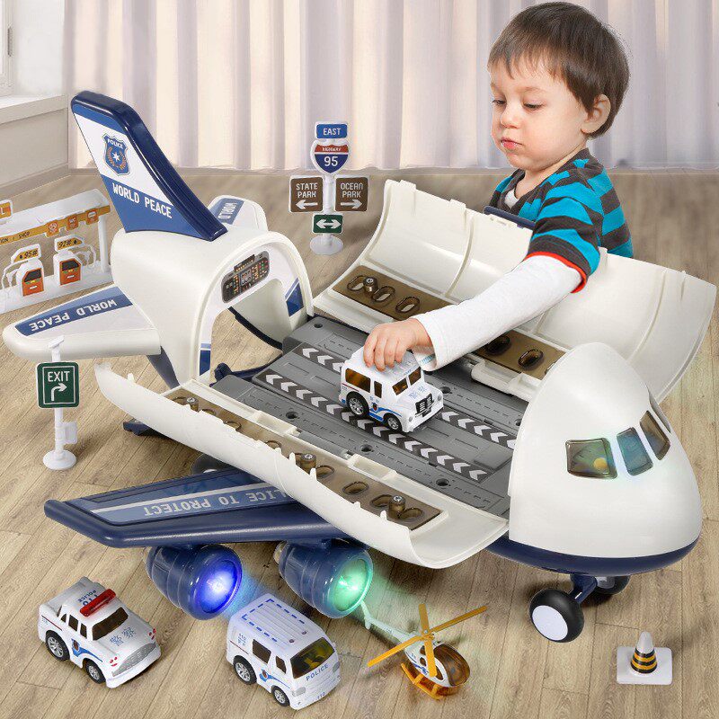 Children's new big number aircraft resistant to fall alloy small car toy boy 2 baby puzzle action brain multifunction 3 years old