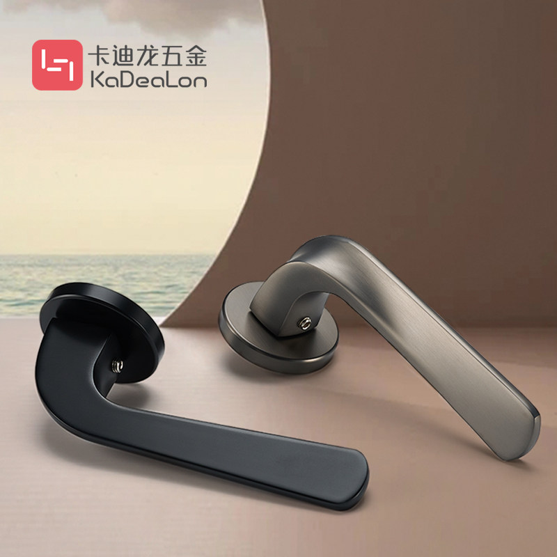 Cardilon bedroom house door lock solid zinc alloy black muted magnetic makeup room door lock the hand room door lock