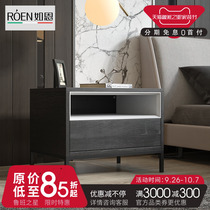 Such as Nitalian Modern Pole minimalist Nightstand Designer Style Smoked Wood Small Side Cabinet Bedroom Lockers
