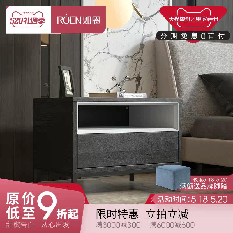 Such as Nitalian Modern Pole minimalist Nightstand Designer Style Smoked Wood Small Side Cabinet Bedroom Lockers