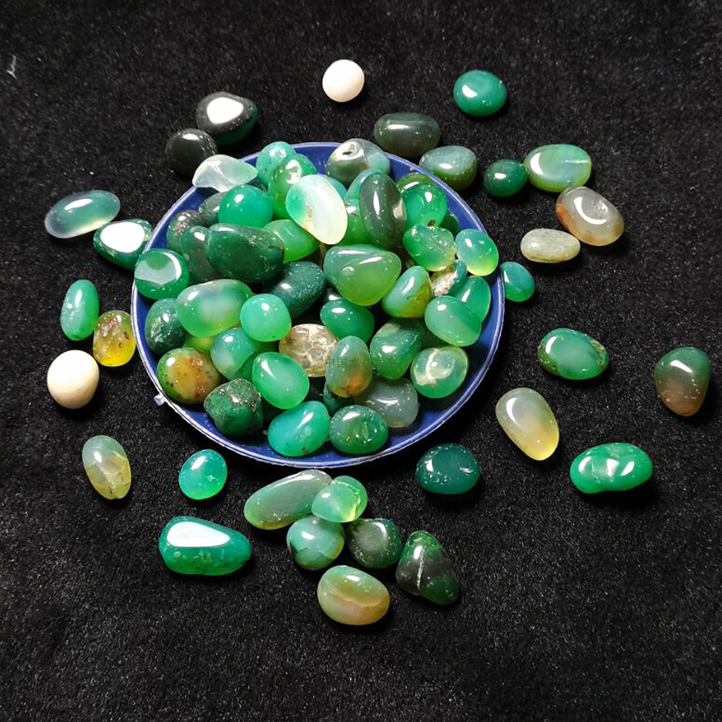 100 gr price single grain length 10 mm left and right fine natural green agate gravel pendulum fish tank bonsai stone-Taobao