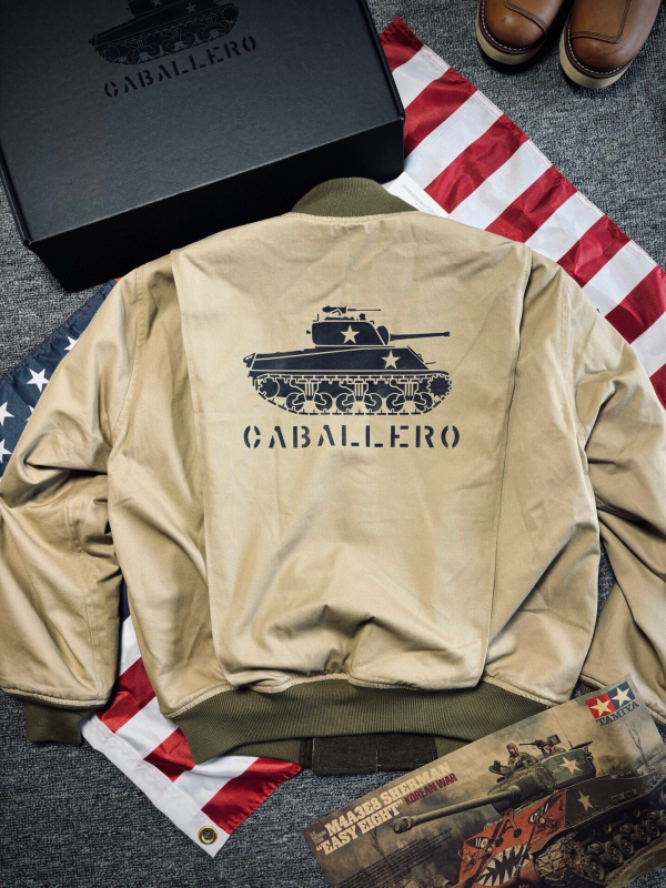 Tamiya Cabllero Crazy Sherman Tank Jacket Twill Fabric with Olive Green Cotton Padding Tamiya Cabllero Crazy Sherman Tank Jacket Twill Fabric with Olive Green Cotton Padding