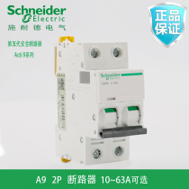 Schneider air switch A9 household circuit breaker 2P 6A-63A small short circuit double in double out switch always open