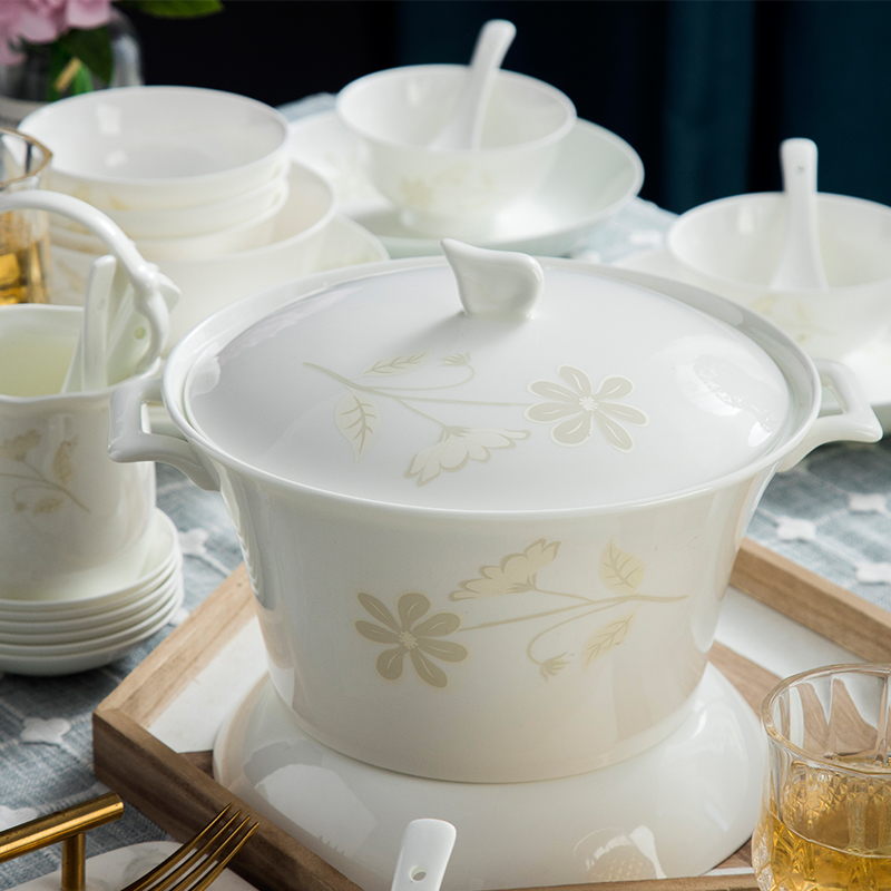 Ikea to Dishes Dishes suit household contracted jingdezhen square tableware tableware suit Chinese style of eating food gift box