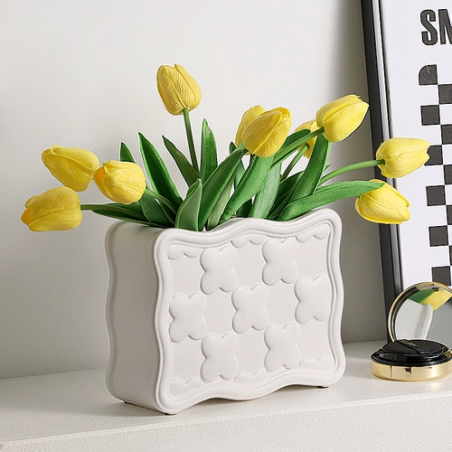 Легкие роскошные высококачественные керамические вазы тюльпан украшения цветочные композиции сушено