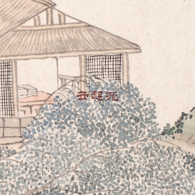 Qing Zhoulian Landscape Figure CX Two Open High Definition Electronic Pictures 219M Decorative Propaganda Material